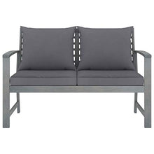 vidaXL Panca da Giardino 120 cm Cuscino Grigio Scuro Legno di Acacia
