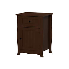 Lavish Home Accent Table- Storage Drawer & Cabinet, Dark Brown