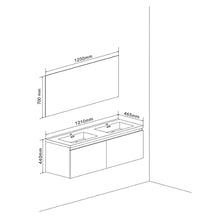 Kiamami Valentina Mobile SOSPESO con Specchio per Il Bagno CM120 Finitura Cemento | Madrid