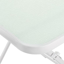 Set tavolo bianco con 2 sedie pieghevoli, in ferro e textilene Bianco