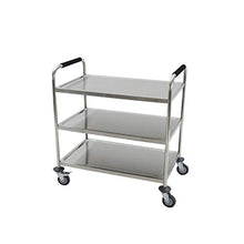 ChangDe Scaffale CHDE Ristorante Mobile da scaffale in Acciaio Inossidabile con 3 Ripiani Carrello da tavola Multifunzione Carrello degli Attrezzi (Size : 90 * 50 * 90cm)