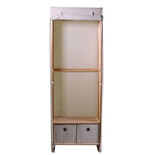Vacchetti Armadio Legno Stoffa Vigo 2 cassetti Naturale Rettangolare, Wood, Multicolor, Grande