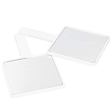 Specchio da trucco, 2 pezzi con manico singolo laterale, specchio cosmetico portatile per salone di bellezza, colore: bianco