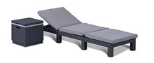 Keter Lettino Prendi Sole Daytona da Esterno con Cuscino Incluso, Grafite, 1195 x 65 x 22 centimetri