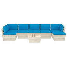 FAMIROSA Set Divani da Giardino su Pallet 8 pz con Cuscini Legno Abete-3616