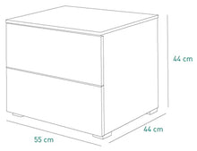 COMPOSAD | Comodino della Linea PRIVILEGIO con 2 Cassetti senza Maniglie, Comodino Bianco Camera Da Letto, Dimensioni (LxAxP) 55x44x44 cm, Bianco Laccato, Made in Italy