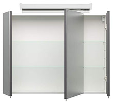 Set di mobili da bagno Firenze 80 2 parti antracite e armadio a specchio