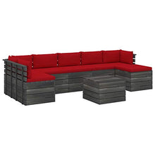 FAMIROSA Set Divani da Giardino su Pallet 8 pz con Cuscini Massello Pino-2025