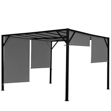 Mendler Gazebo pergola baldacchino apribile Baia Acciaio Poliestere Grigio 4x3m