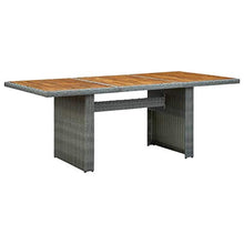 FAMIROSA Tavolo da Giardino Grigio Chiaro in Polyrattan e Legno Acacia