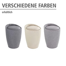 WENKO Sgabello portabiancheria Candy beige effetto lino, ABS, 36 x 50.5 x 36 cm