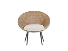 Beliani Set da Giardino in Rattan Beige con Tavolino e 2 Poltrone più Cuscini ORTIGIA