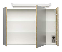 Set di mobili da bagno Firenze 90 (4 parti/C) rovere chiaro e armadio a specchio