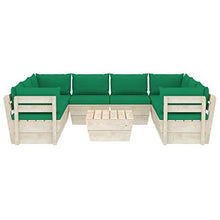 FAMIROSA Set Divani da Giardino su Pallet 9 pz con Cuscini Legno Abete-3605
