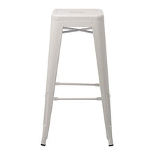 La sedia spagnola Pack di sgabelli quadrati, Acciaio, Bianco, 43 x 43 x 76 cm, 4 pezzi