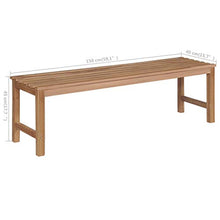vidaXL Panca da Giardino con Cuscino Bianco Crema 150 cm Legno di Teak