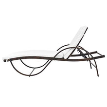 FAMIROSA Lettino Prendisole con Cuscino in Polyrattan Marrone-2883