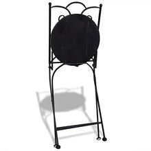 FAMIROSA Set da Bistrot 3 pz in Piastrelle di Ceramica Nero e Bianco
