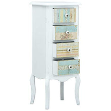 FAMIROSA Credenza con 4 Cassetti Bianca 40x30x95 cm in MDF