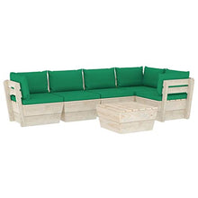 FAMIROSA Set Divani da Giardino su Pallet 6 pz con Cuscini Legno Abete-3569