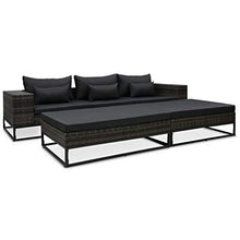 vidaXL Set Divani da Giardino 5 pz con Cuscini in Polyrattan Grigio