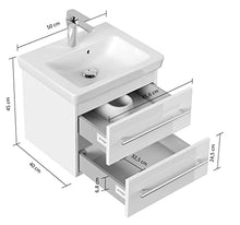 emotion Lavabo con mobiletto, Legno, Antracite Lucido, 50, 2 unità
