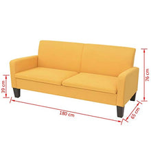FAMIROSA Divano a 3 Posti 180x65x76 cm Giallo
