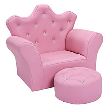 COSTWAY Divano con Braccioli per Ragazze, Ampia Sedia con Poggiapiedi, 58 x 40,5 x 48 cm, Rosa