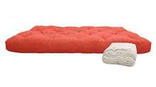 Futon Cotone, Colore Rosso, 140x200x14 cm.