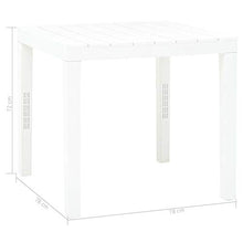 E E-NICES Tavolo da Giardino Bianco 78x78x72 cm in Plastica