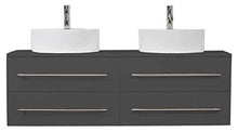Mobile bagno Novum XL antracite satinato con doppio lavabo