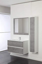 Feridras - MOBILE BAGNO FABULA 90CM SOSP. 2 CASS. BIANCO/CEMENTO - 801008