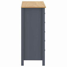 GOTOTOP Credenza Hill con 5 cassetti, armadio in legno, per camera da letto, soggiorno, cucina, 79 x 40 x 96,5 cm, colore: grigio e marrone miele
