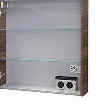 FACKELMANN B.Clever - Set di mobili da bagno, 3 pezzi, 120 cm, con lavabo in marmo e armadietto a specchio a LED