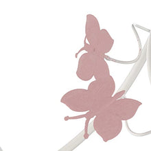 ONLI Lampadario 3 luci cameretta in Metallo Bianco con Farfalle dipinte in Rosa