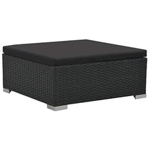 Festnight Set Divani da Giardino in Polyrattan, Set Divano Esterno con Cuscini, Set di Mobili da Giardino Nero 6 pz