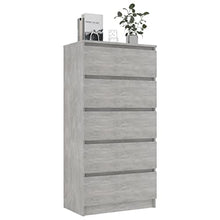 vidaXL Credenza con Cassetti Grigio Cemento 60x35x121 cm in Truciolato