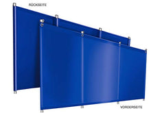 ! Protezione antivento da campeggio in telone di qualità per camion (telone per camion), stabile, con linguette e occhielli (1,4 m x 4 m, blu RAL5002)