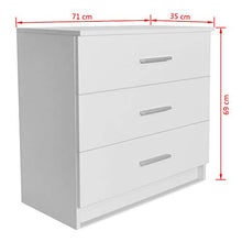 FAMIROSA Cassettiera in Truciolato 71x35x69 cm Bianca