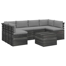 vidaXL Set Divani da Giardino su Pallet 7 pz con Cuscini Massello Pino