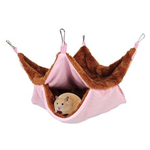 Amaca a Doppio Spessore in Peluche per criceti, Ratto, Scoiattolo, Uccello da Compagnia, Durevole, Amaca Rosa 35 * 35 cm