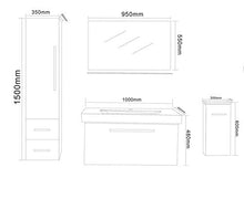 GRAFICA MA.RO SRL Mobile Bagno ARREDOBAGNO 100 CM LAVABO, Rubinetto E 2 COLONNE incl. White London