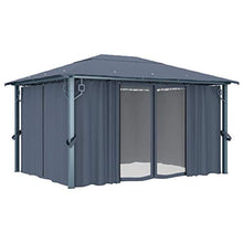 vidaXL Gazebo con tende, 400 × 300 cm, antracite, alluminio