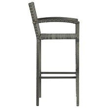 vidaXL Set Bar da Giardino 3 pz in Polyrattan Grigio