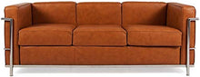 Divano 3 Posti Acciaio Inox Pelle Italiana Nera Marrone Cognac Bianca