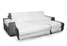 Elegant Copridivano con penisola, Bianco, 190 cm, tela