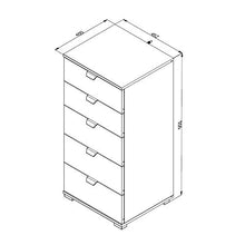 Cassettiera a 5 cassetti - Vincent - 45 cm, Rovere