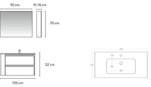 Set Mobile Vano Lavabo Specchio Contenitore LED Arredo Bagno Moderno Colorado105 CERAMICHEMIRANDA-Perla