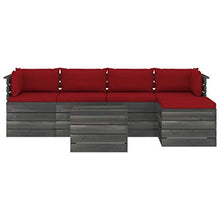 FAMIROSA Set Divani da Giardino su Pallet 6 pz con Cuscini Massello Pino-1872
