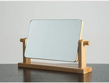 Specchio di Trucco Desktop Mirror Semplice di Legno Solido Specchio da Toilette Portatile in Legno Desktop Mirror Beauty